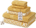 Modern Threads Trefoil Filigree 6-Piece 100% Cotton Towel Set – Reversible Yarn by ModernThreads