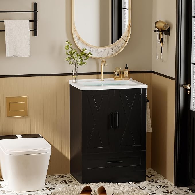 YESHOMY Bathroom Vanity with Sink, Farmhouse Cabinet Easy Assembly - Image 7