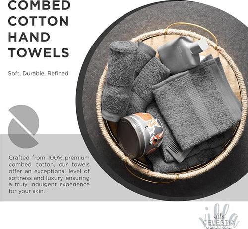 100% Cotton Hand Towel Set of 4, Sustainable, Highly Absorbent, Quick Drying - Image 2