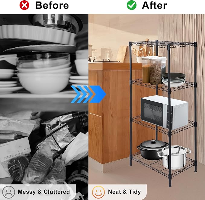 Whitmor 4 Tier Storage Shelves, Heavy Duty Metal Shelving, 400 lbs Capacity per - Image 6