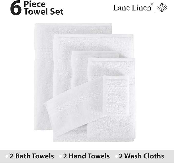 LANE LINEN 100% Cotton Luxury Bathroom Towel Set - Image 4