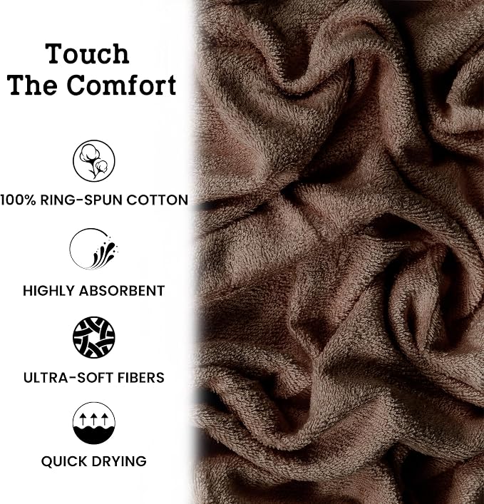 Casa Lino Brown Bath Towels Set of 4 - Image 6
