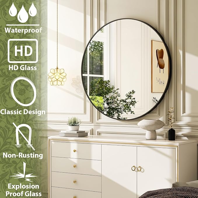 24 Inch Round Bathroom Mirror - Image 4
