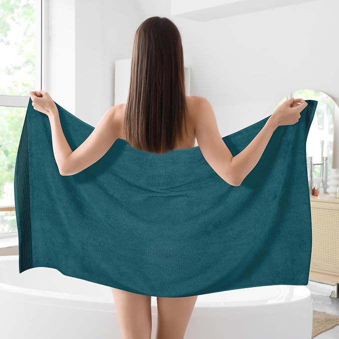 Belizzi Home Cotton 2 Pack Oversized Bath Sheet 35 x 70, Large Bath Sheet - Image 3