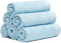 100% Cotton Washcloths Set 13” x 13” | Sky Blue Towels | Set of 6 Ultra Soft by Weidemans
