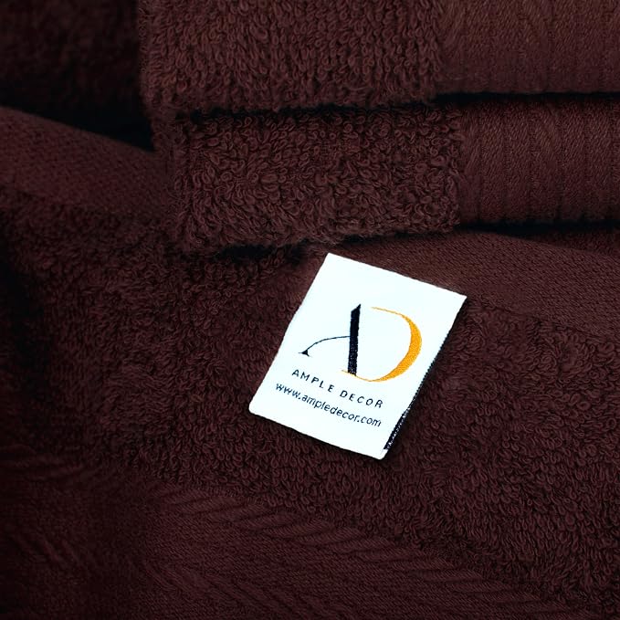 Ample Decor Washcloths Pack of 5 12 X 12 Inch, 600 GSM 100% Cotton Soft - Image 7