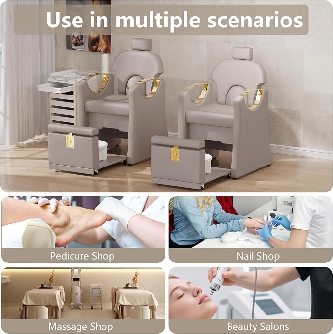 Pedicure Station for Nail Tech, Reclining Pedicure Chair - Image 9