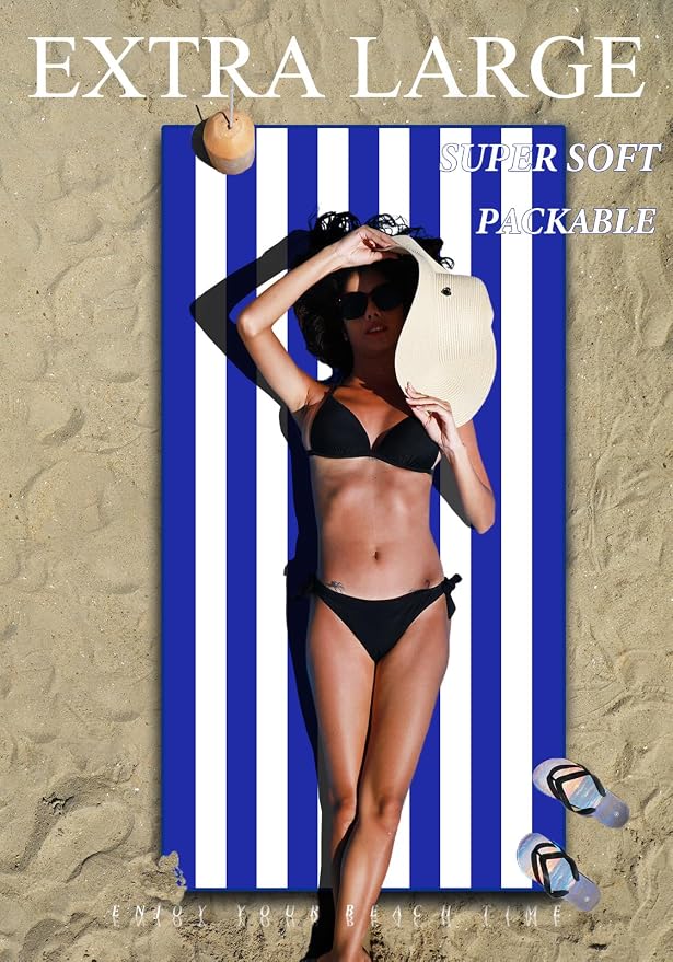 2 Pack Microfiber Lightweight Thin Beach Towel Sand Free Quick Dry Super - Image 3