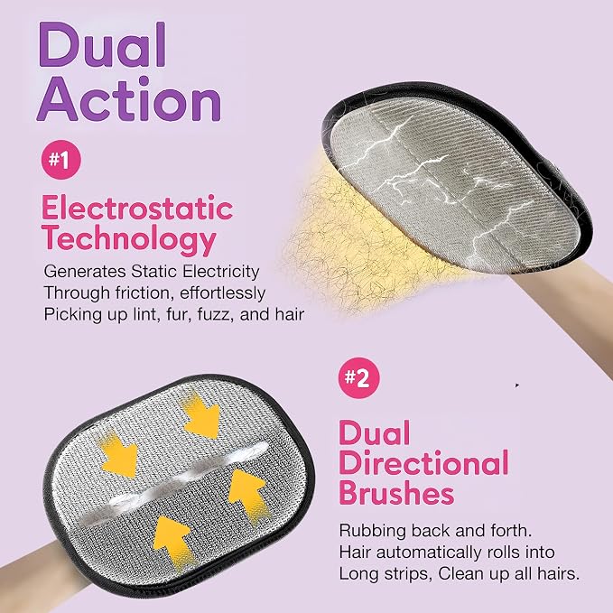 Pet Hair Remover Gloves for Cats & Dogs, Electrostatic Pet Hair Removal Gloves - Image 4