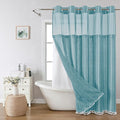 No Hook Long Shower Curtain Set by EACHOPE