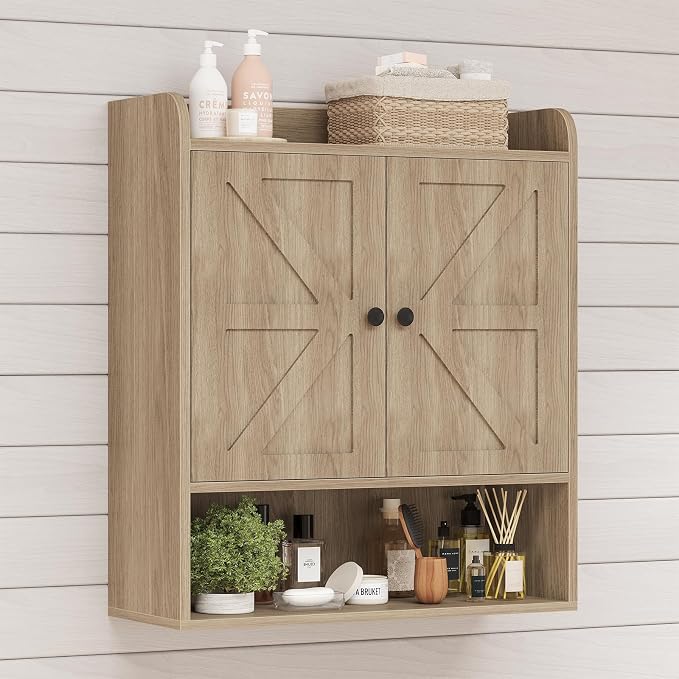 EasyCom 22" W x 26" H Bathroom Wall Cabinet, Farmhouse Medicine Cabinet - Image 8