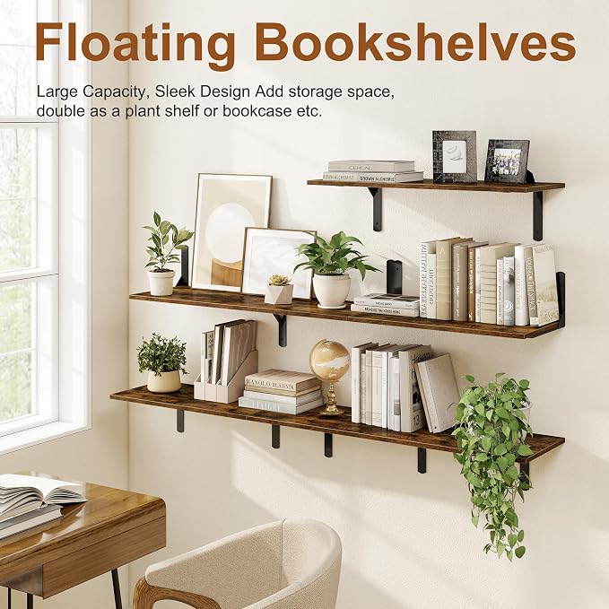 36 Inch Floating Shelves Wall Mounted, 12 Inch Deep Wall Shelves - Image 6