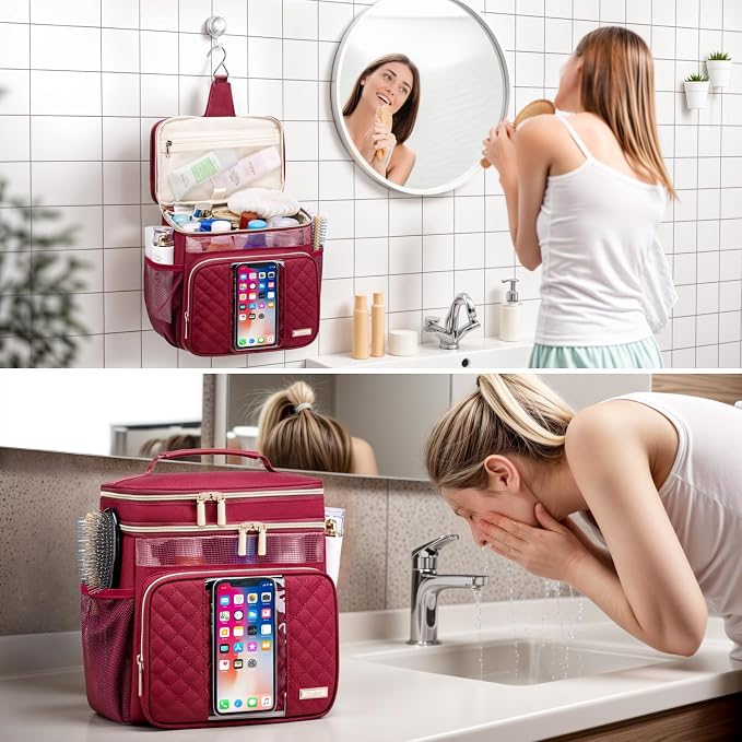 Large Toiletry Bag for Women Men, Bathroom Bag, Water Resistant Shower Bag - Image 8