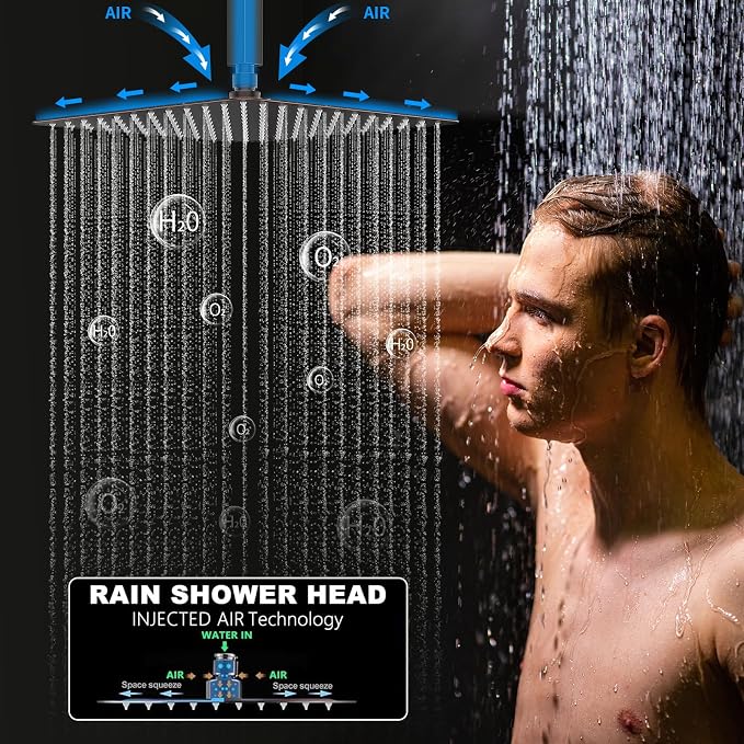 Temperature Display Oil Rubbed Bronze Shower System, Push Button Shower Faucet - Image 3