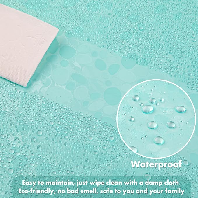 WELTRXE 8G EVA Clear Teal Shower Curtain - Image 5