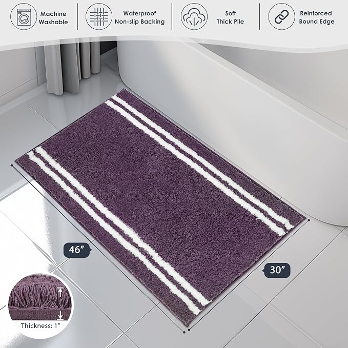 PURRUGS Bathroom Rug Non-Slip Machine Washable 30" x 46", Super Absorbent and - Image 7