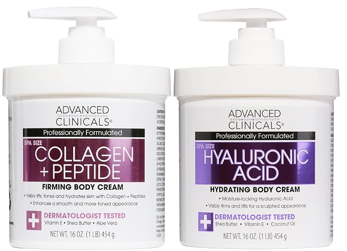 Advanced Clinicals Collagen Peptides Body Lotion + Hyaluronic Acid Moisturizer by AdvancedClinicals