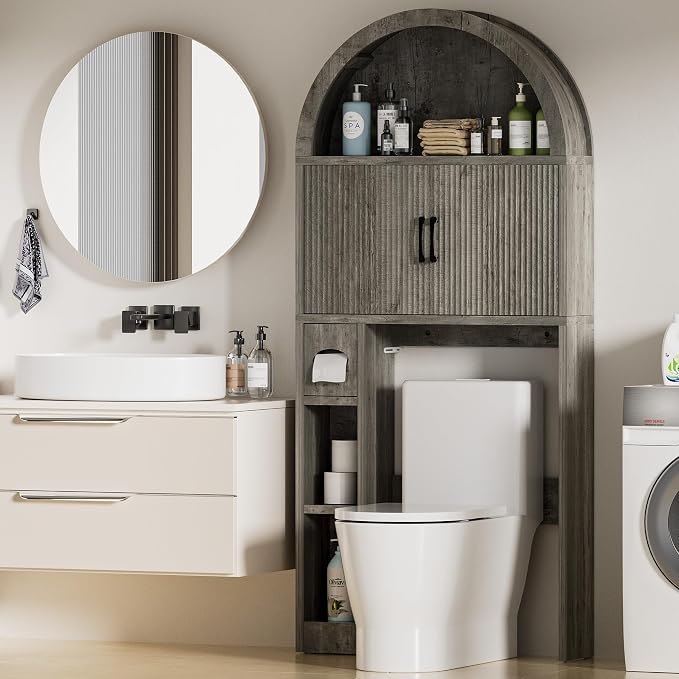 Spurgehom Over The Toilet Storage Cabinet, Bathroom Shelf Organizer Freestanding - Image 7