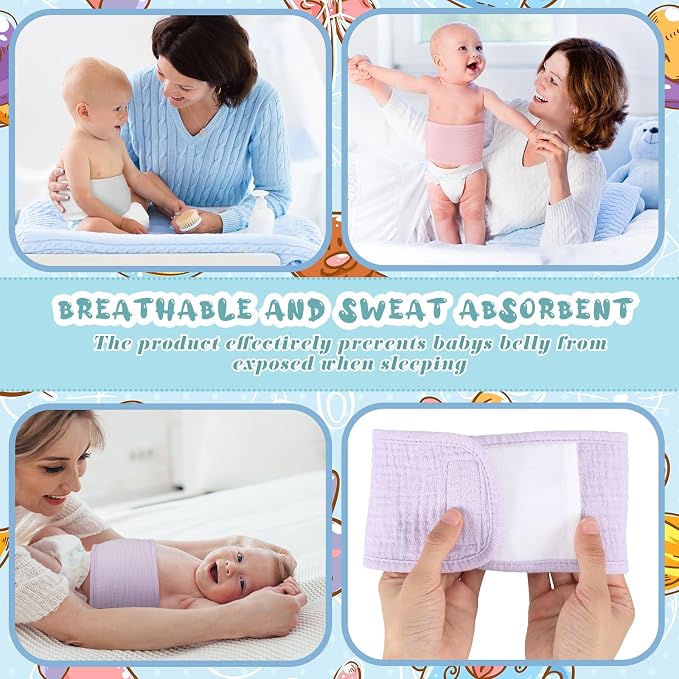 Vabean 8 Pcs Baby Infant Umbilical Cord Comfort Adjustable Cotton Belly Band - Image 5