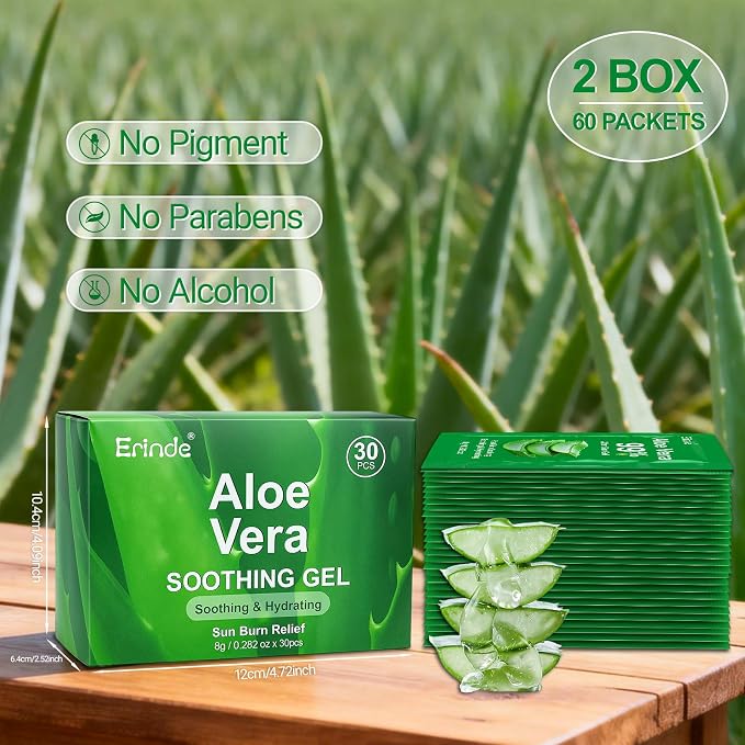 Erinde 60 Pack Aloe Vera Gel for Face, Hair & Body, 99% Pure Aloe Vera Gel for - Image 7