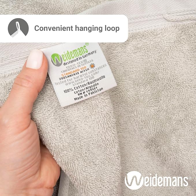 100% Cotton Washcloths Set 13” x 13” | Silver Towels | Set of 12 Ultra Soft and - Image 4