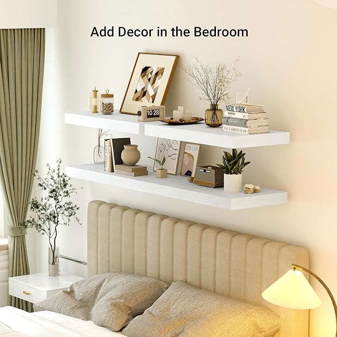 Heimlove 12" Deep Floating Shelves, 36 x 12 Inch Wall Mounted Long Floating - Image 4