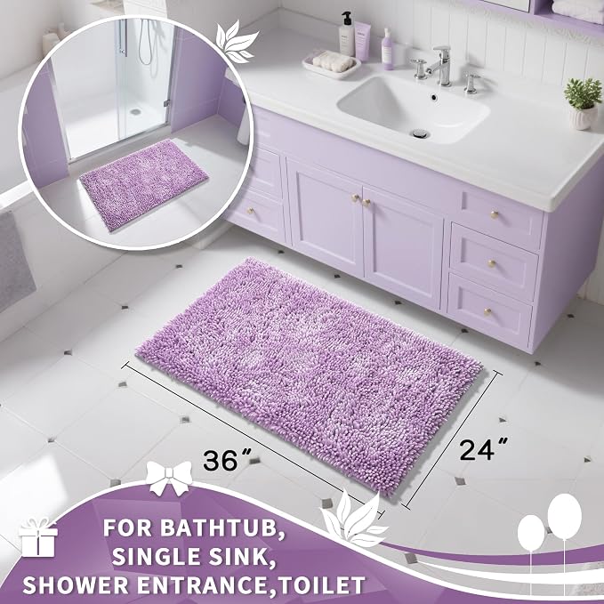 Yimobra Large Bathroom Rug Non Slip 36x24 Inch, Extra Thick Soft Absorbent - Image 2