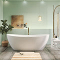 73" Premium Solid Surface Freestanding Bathtub, Contemporary Design Stand Alone by HIGEINE