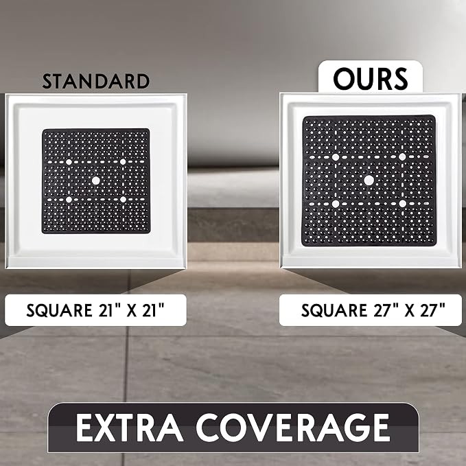 ENKOSI Large Square Shower Mat Non Slip - Image 4