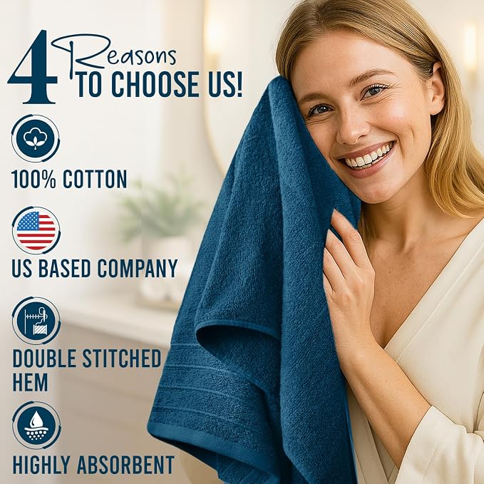 DAN River Extra Large Bath Towels Set of 4, 30 x 60 Inches - Image 5