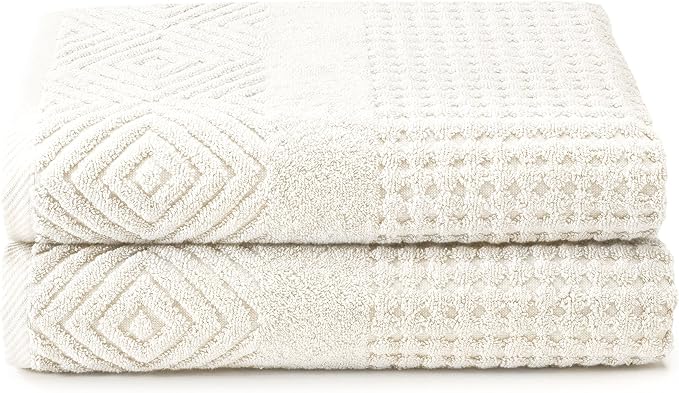 Texere 100% Organic Cotton Diamond Jacquard 700 GSM Luxury Bath Towel Sets by TexereSilk