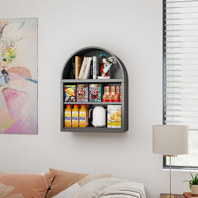 Metal Arched Wall Cabinet, Modern Arched Storage Cabinet - Image 7