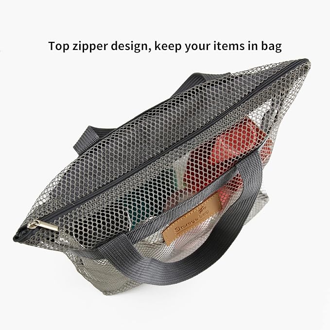 Mesh Shower Caddy Bag Portable Hanging Toiletry and Bath Organizer - Image 2