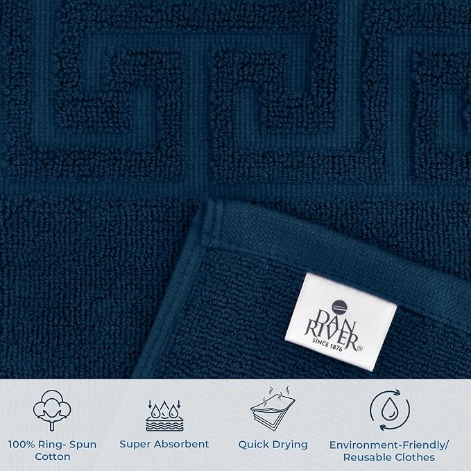 DAN RIVER Greek Cotton Bath Mats Set of 2 – Not a Bathroom Rug, Ultra Soft - Image 3