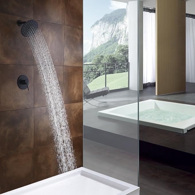 sumerain Black Shower Faucet, Matte Black Shower Fixtures Shower Mixer - Image 3