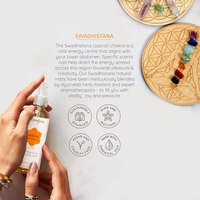 Sacral Chakra Natural Mist by Aromafume | 100ml/3.3 fl oz | Swadisthana | - Image 2
