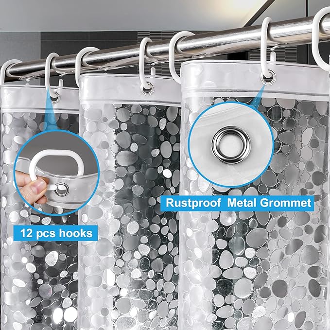 UFRIDAY Stall Shower Curtain Liner 36x72 Inch, EVA Plastic Waterproof Shower - Image 3
