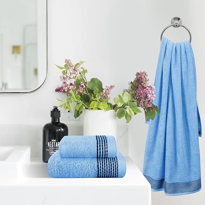 Belizzi Home Ultra Soft 3 Pack Cotton Towel Set, Contains a Bath Towel 28x55 - Image 3