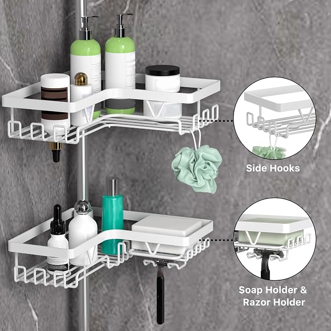 KEGII Corner Shower Caddy Tension Pole - Image 3