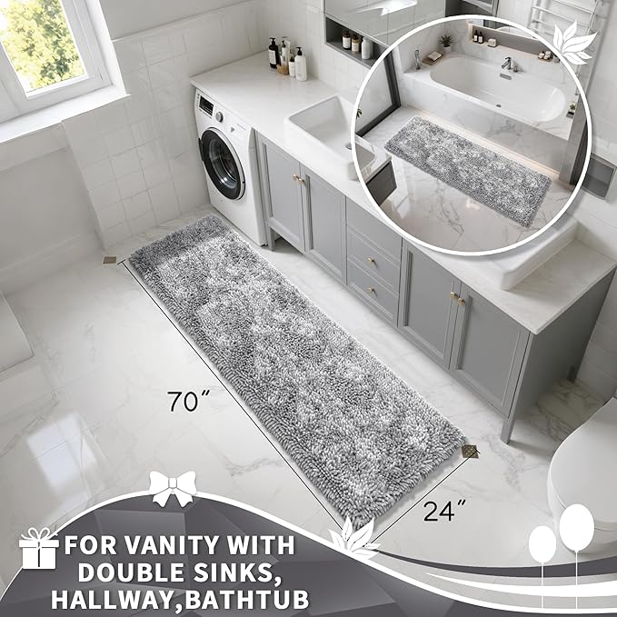 Yimobra Long Bathroom Rugs Runner 70x24 Inch, Extra Thick Soft Absorbent - Image 4