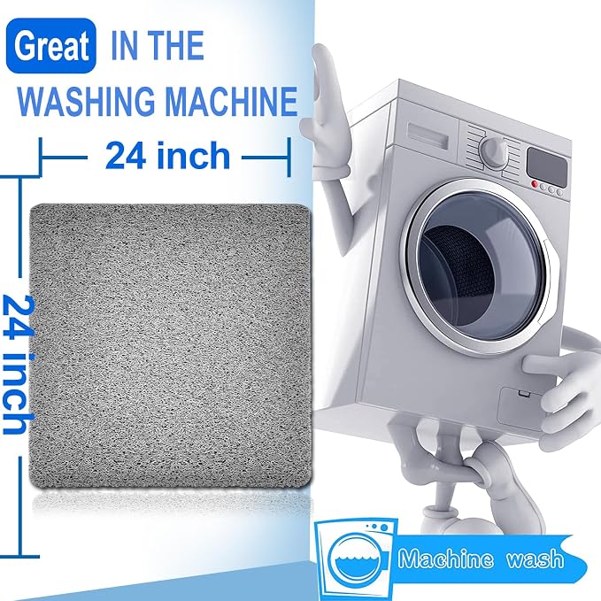 Shower Mats Non Slip for Elderly, 24x24’’Lager Loofah Bath Mats for Shower - Image 6