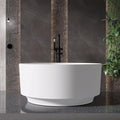 49'' Round Soaking Bathtub Resin Stone Freestanding Bathtub Soaking Deep Tub by MEDUNJESS