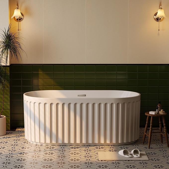 67" Freestanding Bathtub, Deep Soaking Tub by IDEALHOUSE
