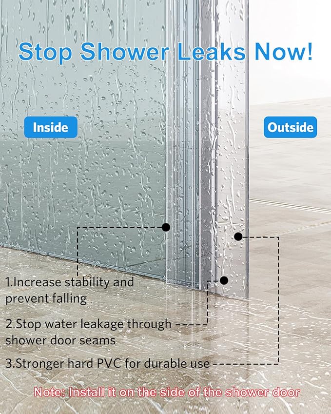 Shower Door Side Seal, Frameless Glass Doors Seal Strip - Image 5