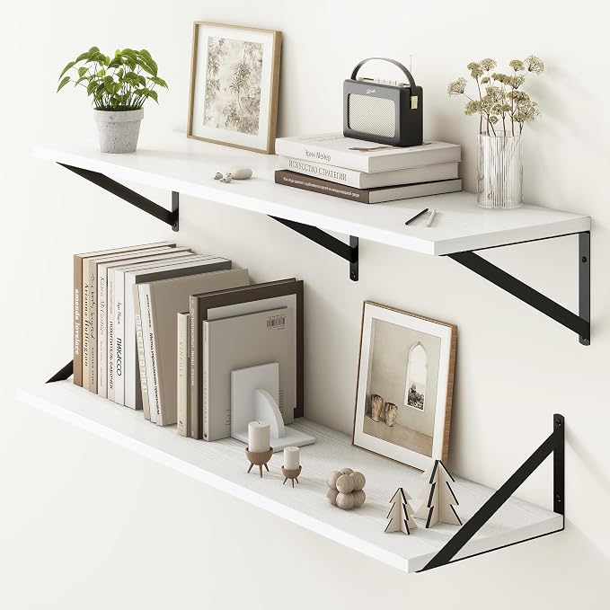 Fun Memories 40 Inch Floating Shelves, 10 Inch Deep Wall Shelf, 40 x 10 by FunMemories