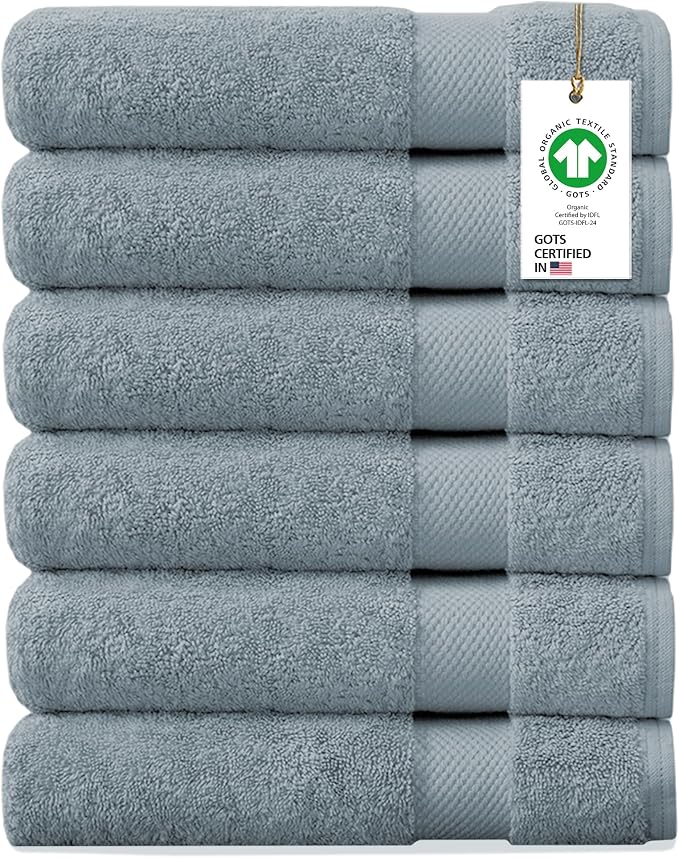 Delara 100% Organic Cotton Towels 650 GSM Plush Feather Touch Quick Dry Hand by Delara