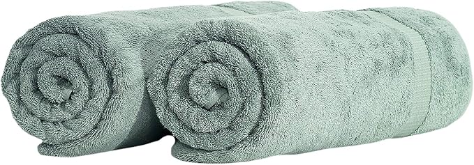 SALBAKOS 100% Turkish Cotton Extra Large Bath Sheet Set of 2 35x70 inch | by SALBAKOS