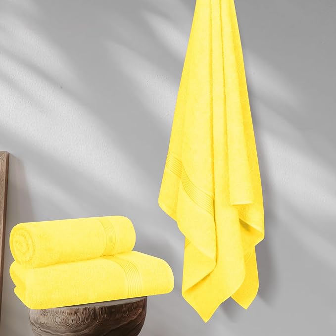 Elvana Home Cotton 2 Pack Oversized Bath Towel Set 28x55 inches, Large Bath - Image 4