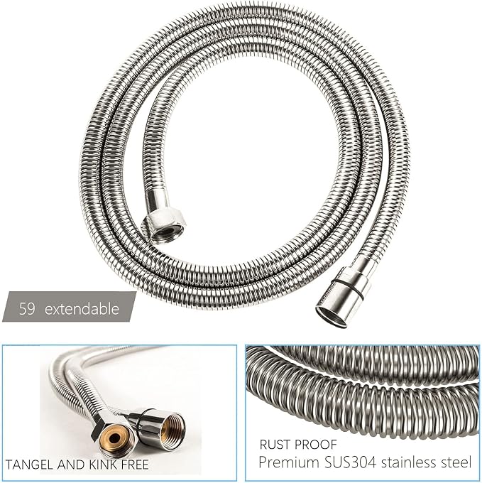Lordear Rain Shower System 12 Inch Wall Mounted Shower Faucet Set, Brushed - Image 7