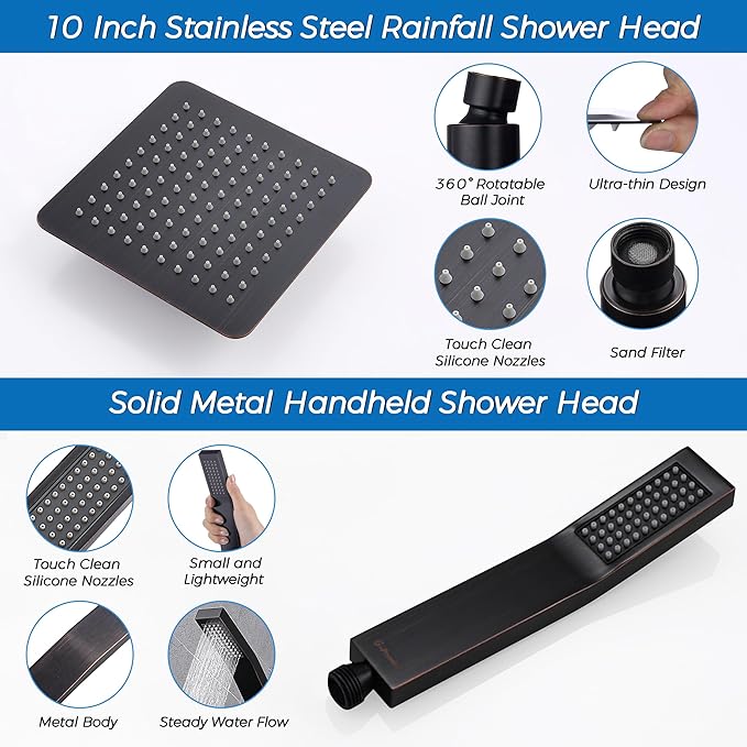 G-Promise All Metal 10 Inches Rainfall Shower Head - Image 4